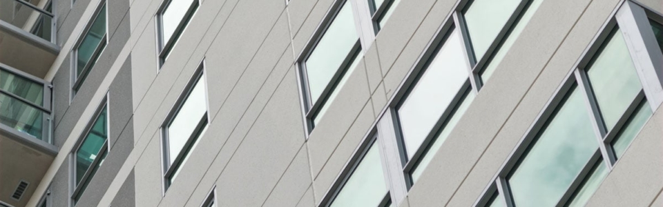 Detail of a high rise residential building.